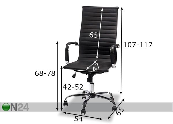 Työtuoli DESIGNO mitat