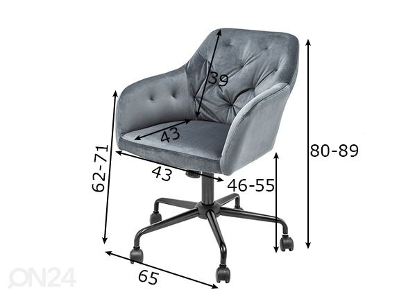 Työtuoli Dutch Comfort mitat