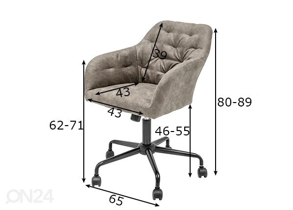 Työtuoli Dutch Comfort mitat