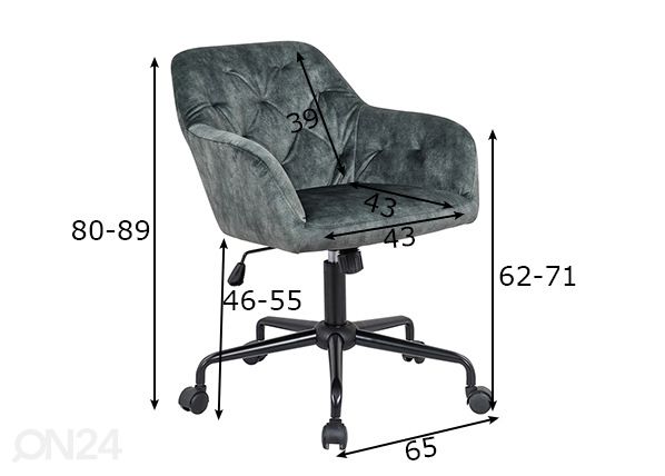 Työtuoli Dutch Comfort mitat
