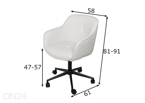Työtuoli Euphoria mitat