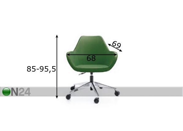 Työtuoli FAN, keinumekanismi mitat