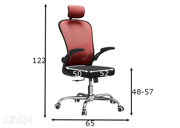 Työtuoli Filip mitat