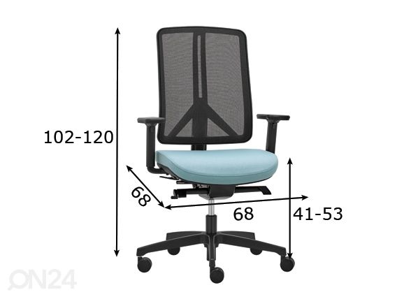 Työtuoli Flexi mitat