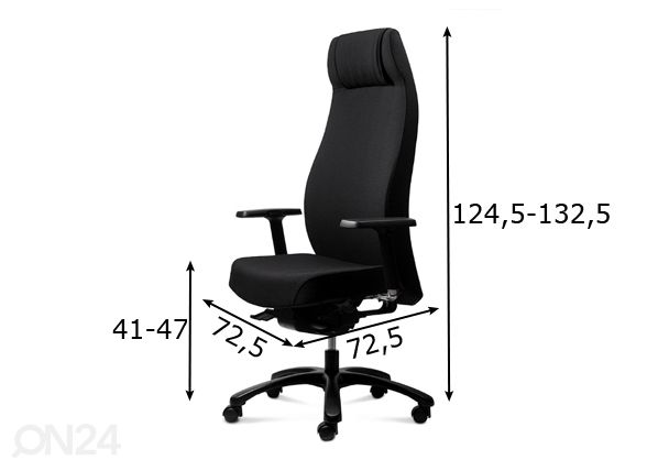 Työtuoli Giga 24/7 mitat