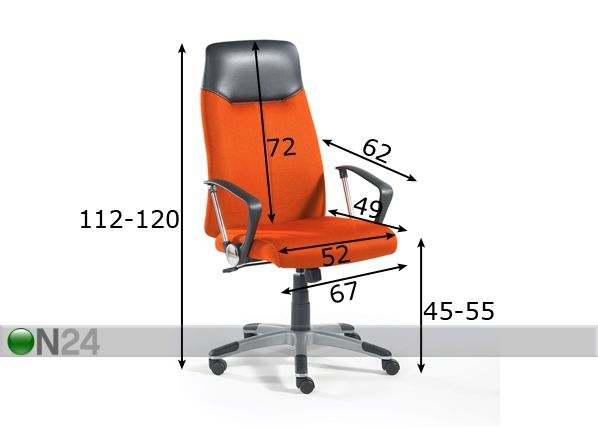 Työtuoli KORSIKA mitat