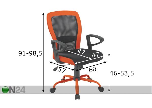 Työtuoli Leno mitat