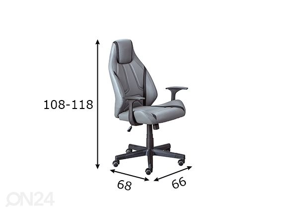 Työtuoli Lysander mitat
