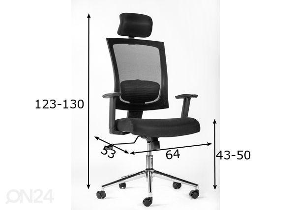 Työtuoli Madison mitat