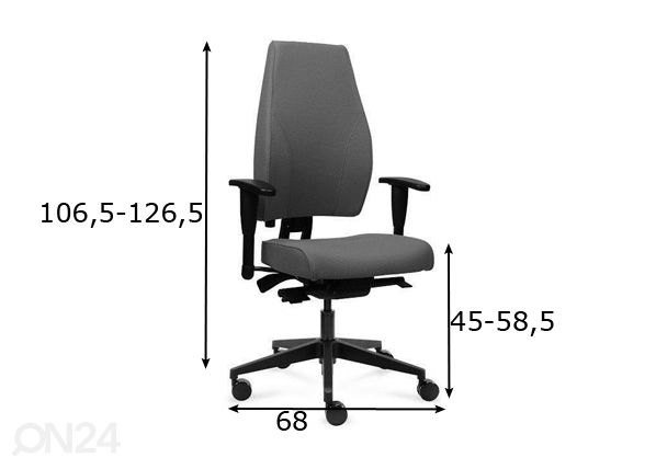 Työtuoli Magna Executive mitat