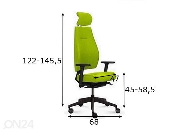 Työtuoli Magna Executive PDH mitat