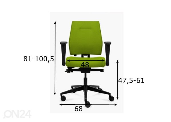 Työtuoli Magna Manager mitat