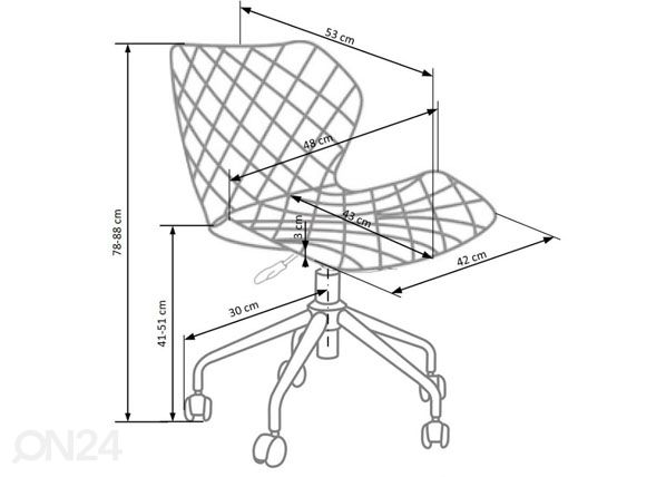 Työtuoli Matrix mitat