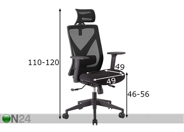 Työtuoli Mike mitat