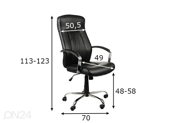 Työtuoli, musta mitat