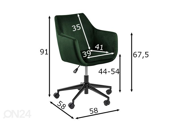 Työtuoli Ontario mitat