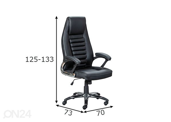 Työtuoli Patrone, musta mitat