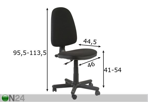Työtuoli Prestige mitat
