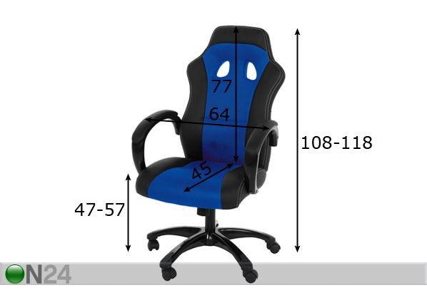 Työtuoli Race mitat