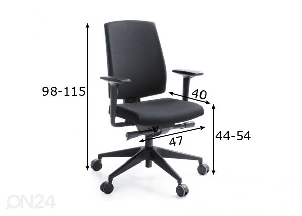 Työtuoli RAYA mitat