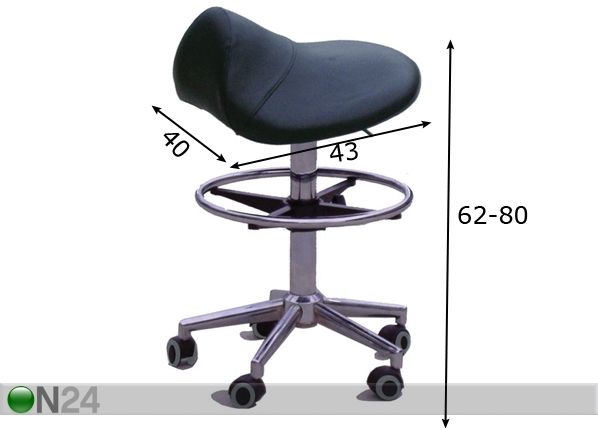 Työtuoli RIDER 2 mitat