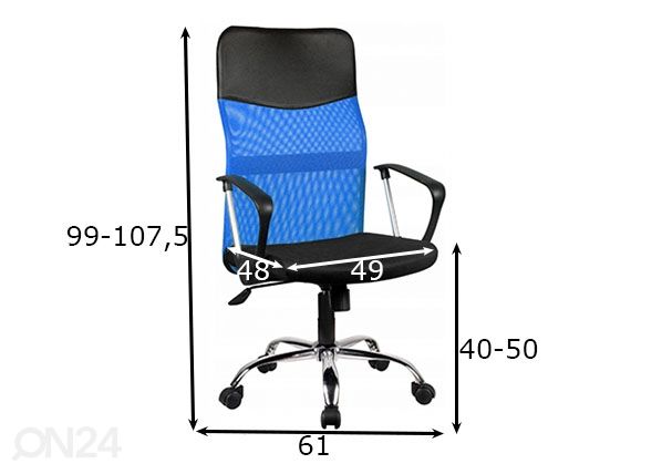 Työtuoli Samson mitat