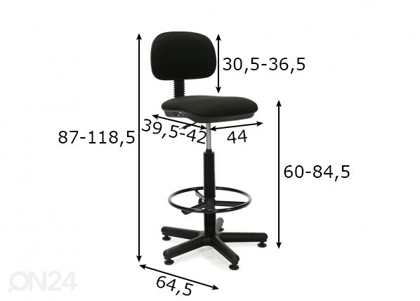 Työtuoli Senior mitat