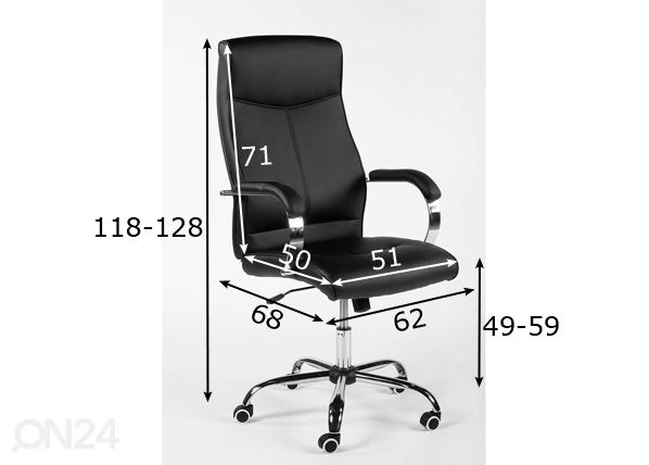 Työtuoli Shelton mitat