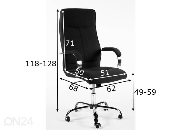 Työtuoli Shelton mitat