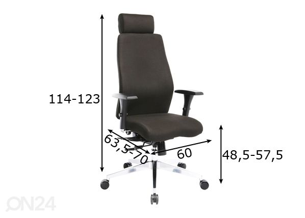 Työtuoli Smart Extra mitat