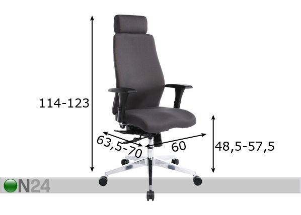 Työtuoli Smart Extra mitat