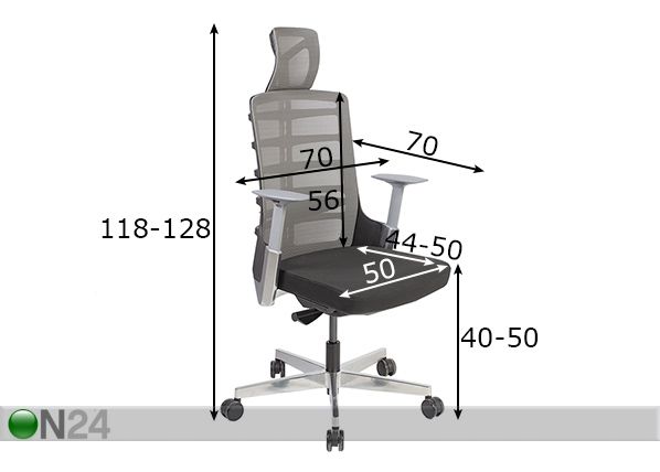 Työtuoli Spinelly mitat