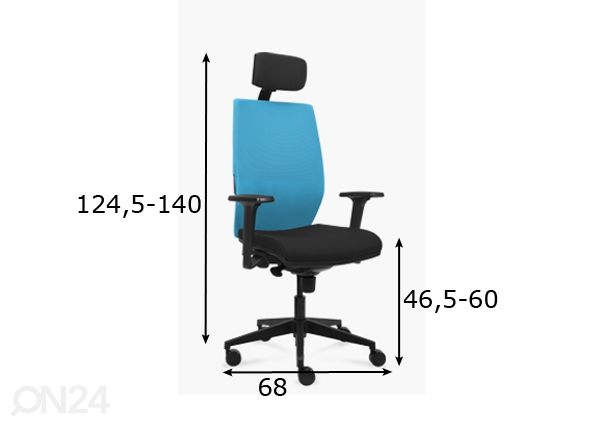 Työtuoli Tagia Manager mitat