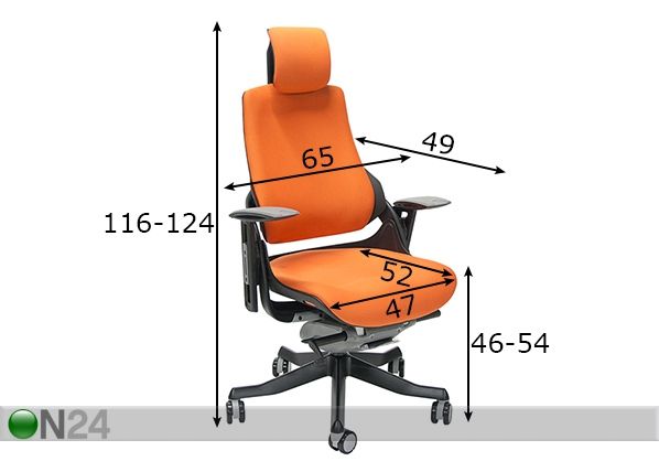 Työtuoli Wau mitat