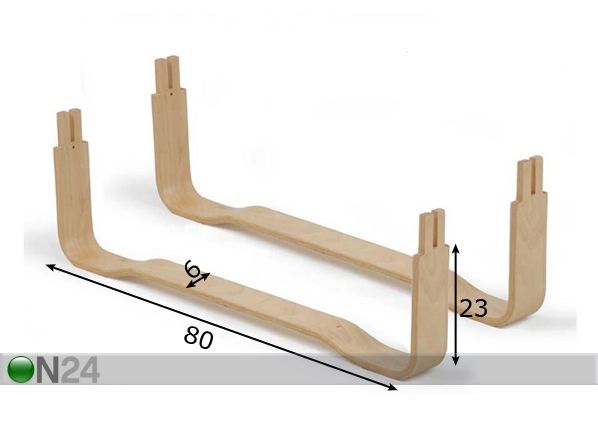 U-muotoiset sängynjalat 80 cm mitat