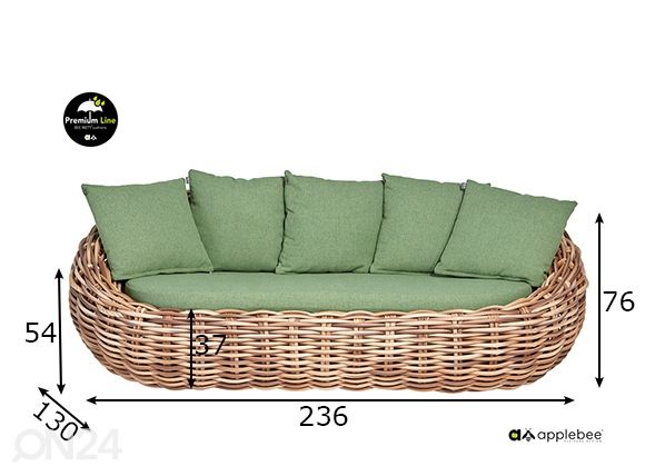 Ulkosohva Cocoon mitat