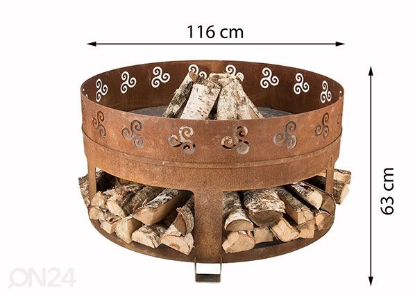 Ulkotulisija Cor-Ten teästä GrillSymbol Antigo mitat