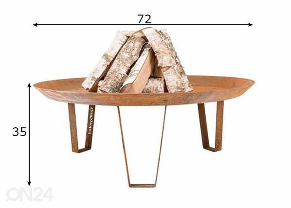Ulkotulisija Cor-ten terästä GrillSymbol Elegante mitat