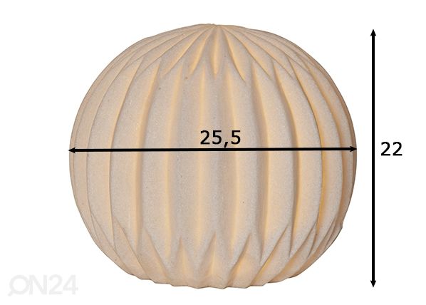 Ulkovalaisin Sandy Ø25,5 cm, valkoinen mitat