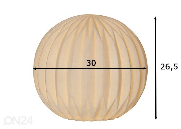 Ulkovalaisin Sandy Ø30 cm, valkoinen mitat