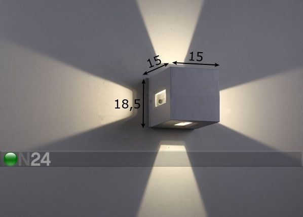 Ulkovalaisin seinään, IP65 mitat