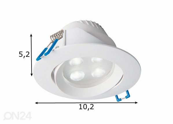 Upotettava LED-valaisin mitat