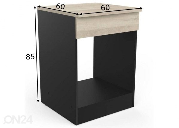 Uunikaappi Origan 60 cm mitat