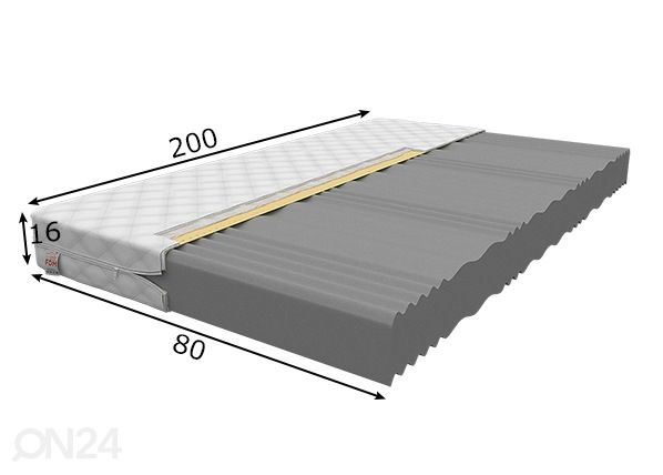 Vaahtomuovipatja 80x200 cm mitat