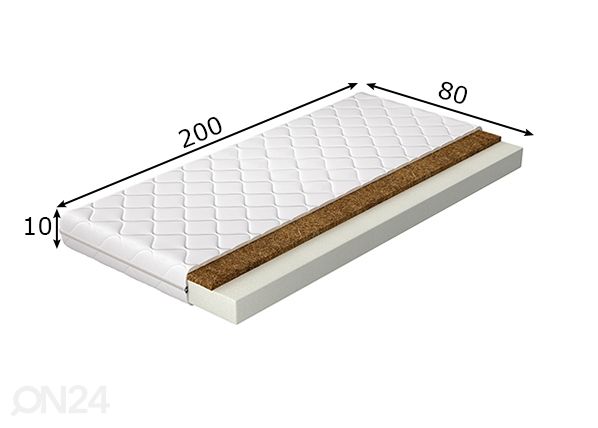 Vaahtomuovipatja 80x200 cm mitat