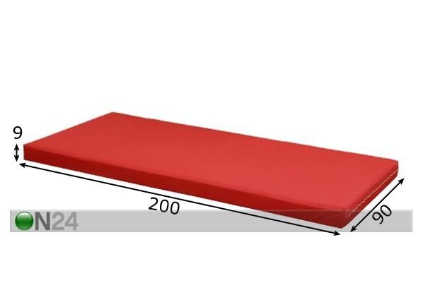 Vaahtomuovipatja 90x200 cm mitat