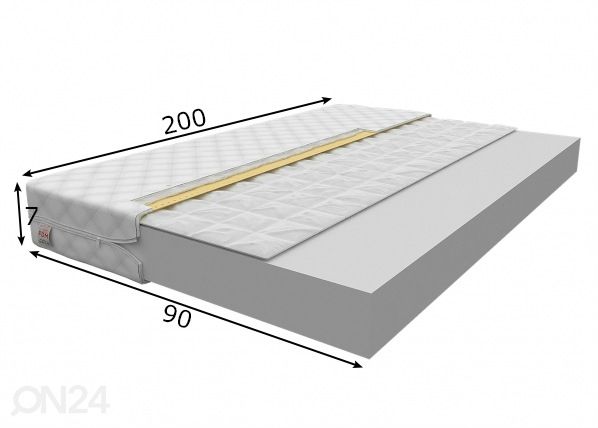 Vaahtomuovipatja Baby Care 90x200 cm mitat