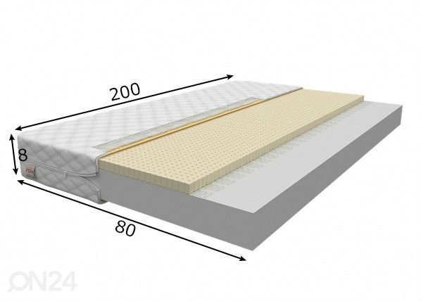 Vaahtomuovipatja Baby Classic Lateks 80x200 cm mitat