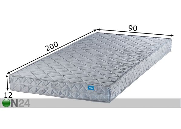 Vaahtomuovipatja BED4U 90x200 cm mitat