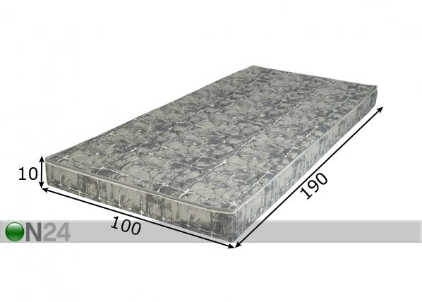 Vaahtomuovipatja Hopp 100x190x10 cm mitat